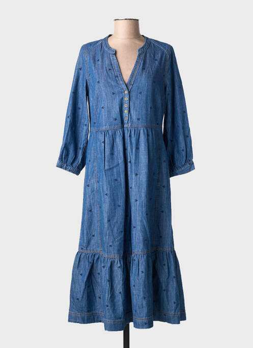 Robe mi-longue manches 3/4 manches 3/4 bleu WHITE STUFF femme
