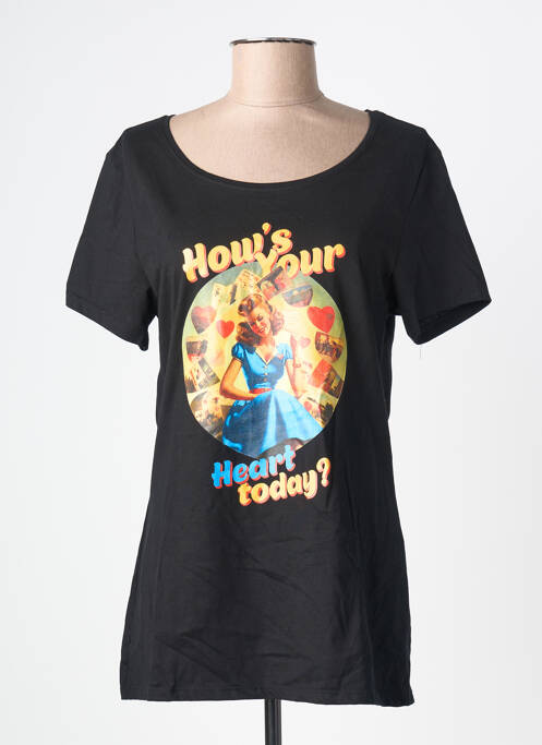 T-shirt sérigraphie manches courtes noir MARGOT femme