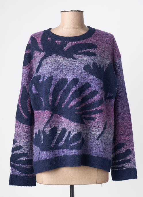 Pull tissage chiné manches longues violet WHITE STUFF femme