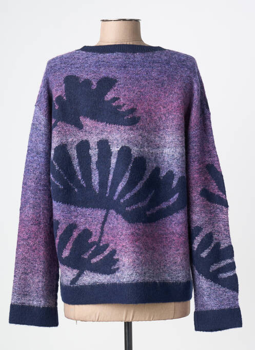 Pull tissage chiné manches longues violet WHITE STUFF femme