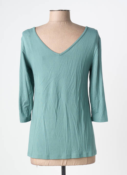T-shirt stretch manches 3/4 vert BY BASICS femme