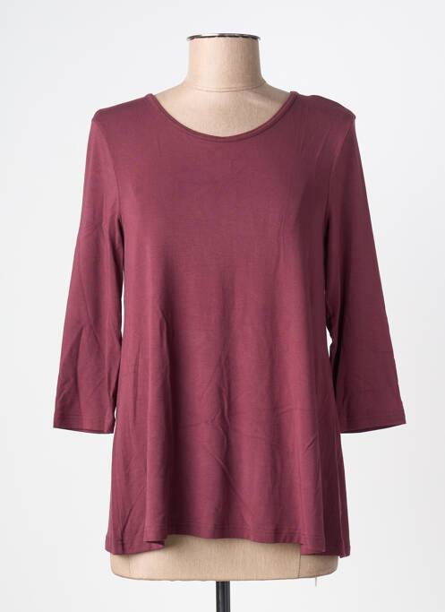 T-shirt stretch manches 3/4 rouge BY BASICS femme