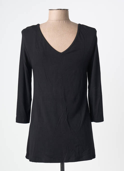 T-shirt stretch manches 3/4 noir BY BASICS femme