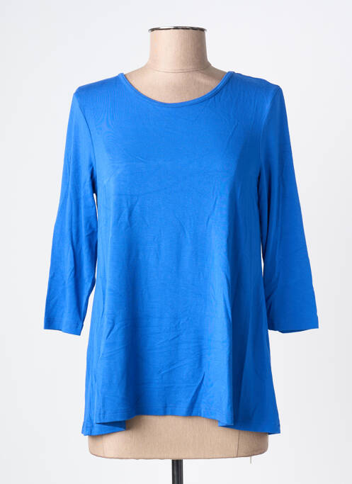 T-shirt stretch manches 3/4 bleu BY BASICS femme