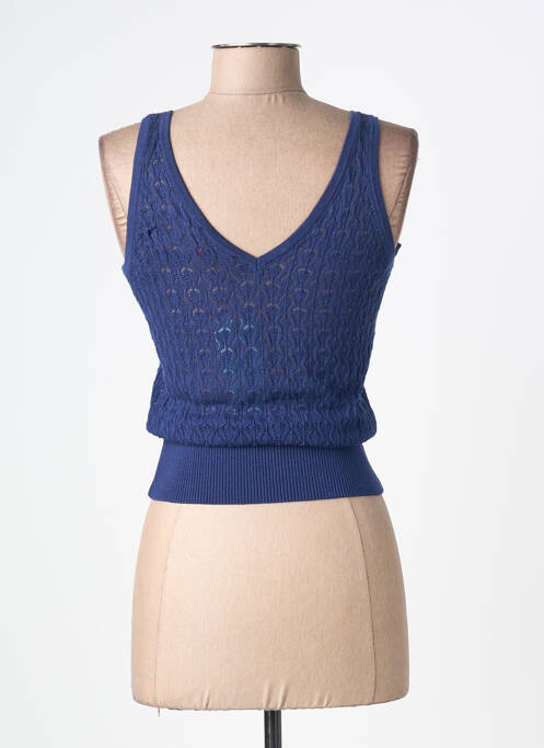 Top col v sans manche bleu KING LOUIE femme