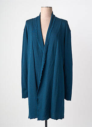Gilet manches longues col châle bleu BY BASICS femme