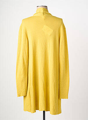 Gilet manches longues col châle jaune BY BASICS femme