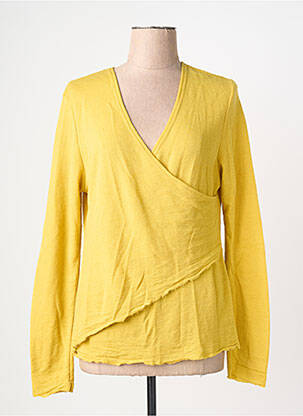 Top stretch manches longues jaune BY BASICS femme