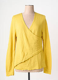 Top tissage jersey manches longues jaune BY BASICS femme