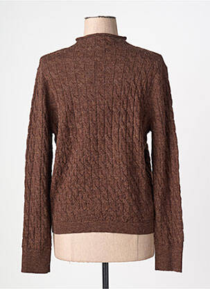 Pull tissage chiné manches longues marron SURKANA femme