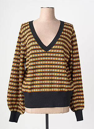 Pull col v manches longues noir KING LOUIE femme