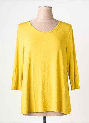 Top stretch manches longues jaune BY BASICS femme