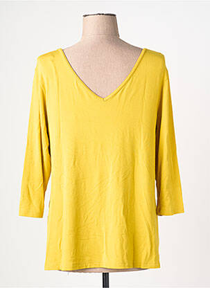Top stretch manches longues jaune BY BASICS femme