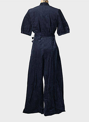 Combi-pantalon fermeture boutonnée sur le devant manches courtes bleu EMILYANDFIN femme