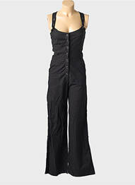 Combi-pantalon fermeture boutonnée sur le devant sans manche noir KALI YOG femme