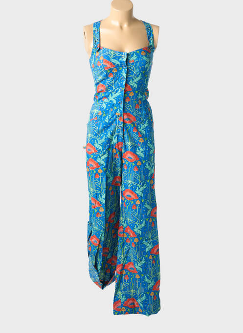 Combi-pantalon fermeture boutonnée sur le devant sans manche bleu KALI YOG femme