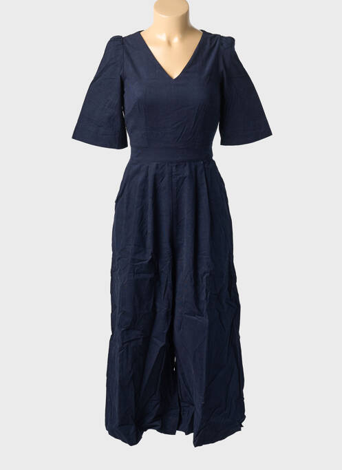 Combi-pantalon fermeture boutonnée au dos manches courtes bleu EMILYANDFIN femme