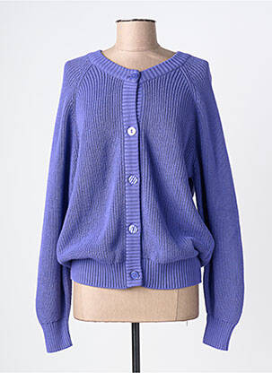 Gilet manches longues col rond violet DANEFAE femme