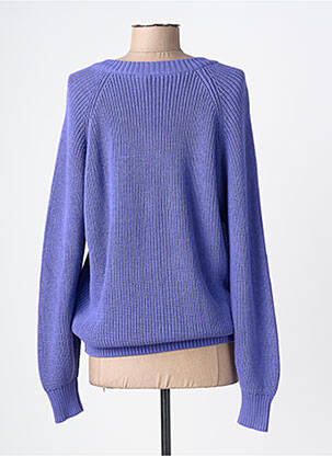 Gilet manches longues col rond violet DANEFAE femme