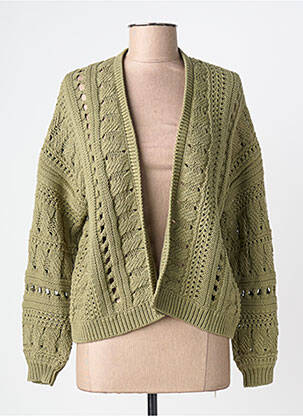 Gilet manches longues maille tricot vert WHITE STUFF femme