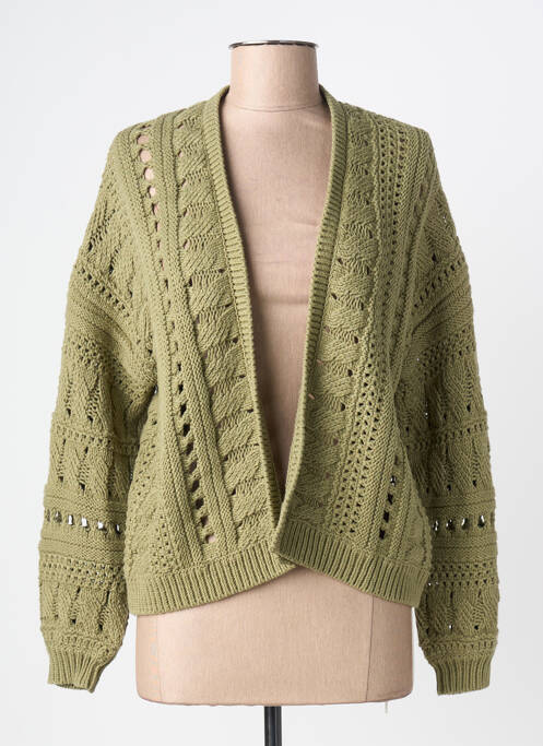 Gilet manches longues maille tricot vert WHITE STUFF femme