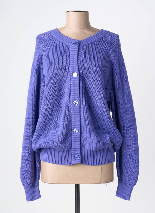 Gilet manches longues fermeture boutonnée sur le devant violet DANEFAE femme