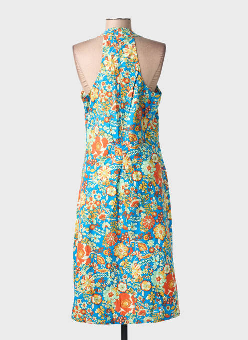 Robe mi-longue imprimé fantaisie sans manche bleu BLA-BLA femme