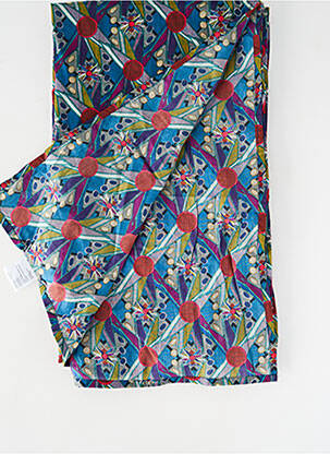 Foulard tissage popeline bleu KALI YOG femme
