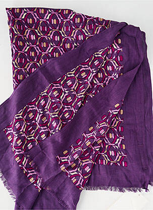 Foulard imprimé fantaisie violet SURKANA femme