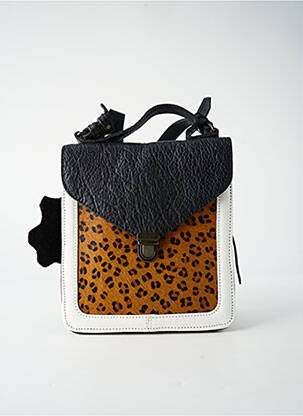Sac fermeture rabat clipsé forme besace marron PAUL MARIUS femme