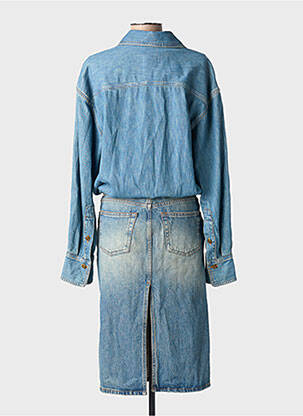 Robe mi-longue manches longues manches longues bleu HAIKURE femme