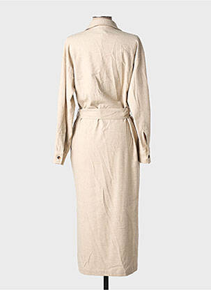 Robe mi-longue manches longues manches longues beige DIEGA femme