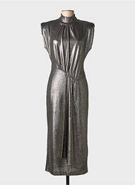 Robe longue manches courtes manches courtes argent ESSENTIEL ANTWERP femme