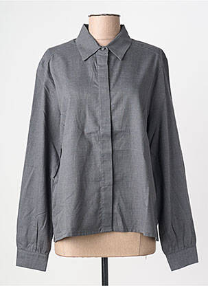 Chemisier coupe droite manches longues gris ANDREA LEV femme