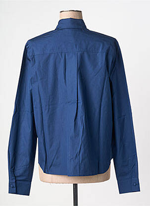 Chemisier coupe droite manches longues bleu ANDREA LEV femme