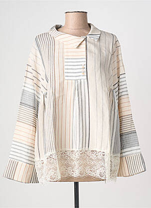 Blouse manches longues manches longues beige PHISIQUE DU ROLE femme