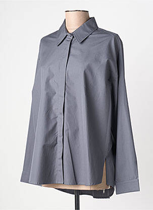 Chemisier coupe droite manches longues gris ANDREA LEV femme