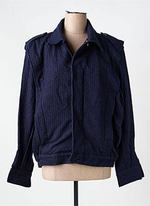 Blouson effet matière satinée bleu CLARAMONTE femme
