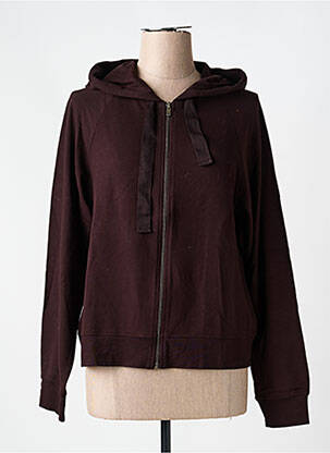 Veste casual col rond violet MAJESTIC FILATURES femme