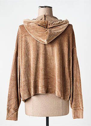 Veste casual col rond marron MAJESTIC FILATURES femme