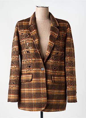 Blazer poches marron ME369 femme