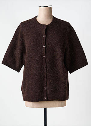 Gilet manches courtes resserrée sur le bas marron SAMSOE & SAMSOE femme