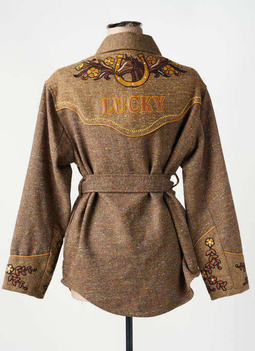 Veste casual epaulette marron ME369 femme