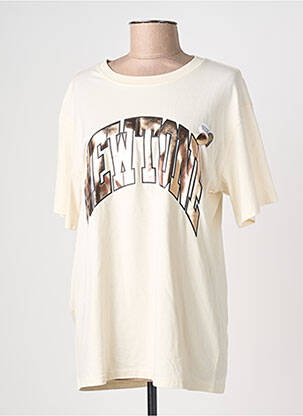 T-shirt coupe droite manches courtes beige NEWTONE femme