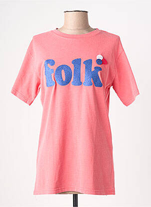 T-shirt sérigraphie manches courtes rouge NEWTONE femme