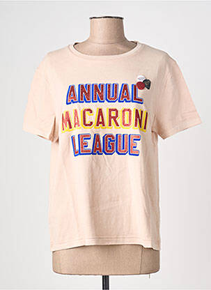 T-shirt sérigraphie manches courtes beige NEWTONE femme