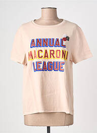 T-shirt sérigraphie manches courtes beige NEWTONE femme