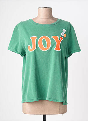T-shirt sérigraphie manches courtes vert NEWTONE femme