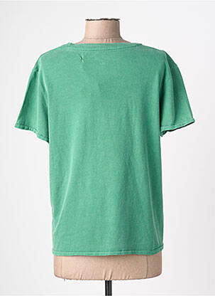 T-shirt sérigraphie manches courtes vert NEWTONE femme