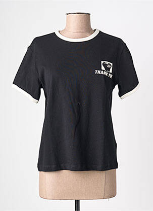 T-shirt sérigraphie manches courtes noir LOVE STORIES femme
